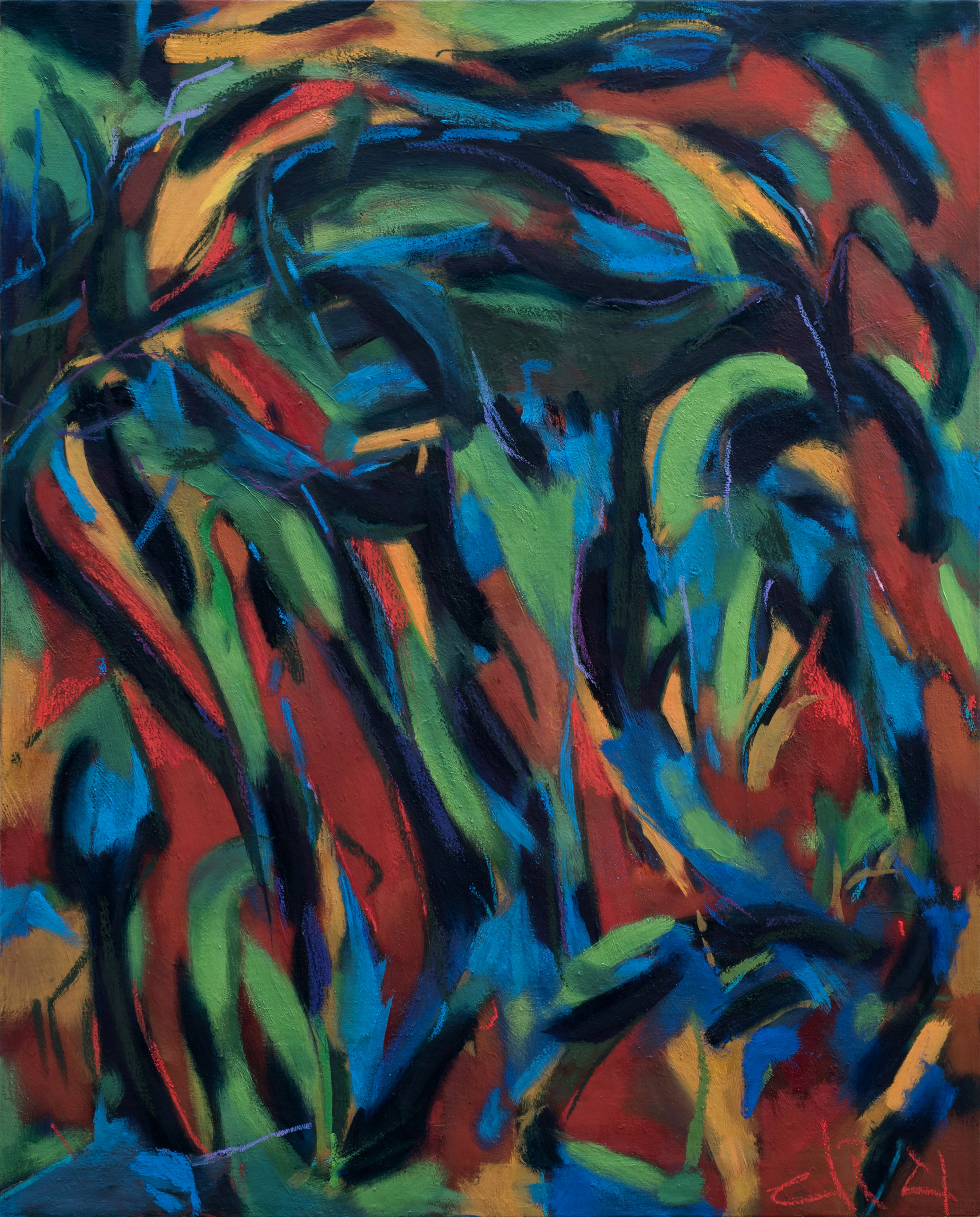 Pintura Abstracta Contemporánea. Serie Hilos de Oro 2021