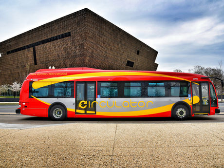 DC Circulator, Washington DC first electric passenger bus for the Department of Transportation