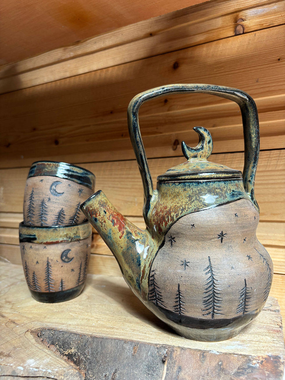 Thumbnail: Dark Moon Teapot and Tumblers