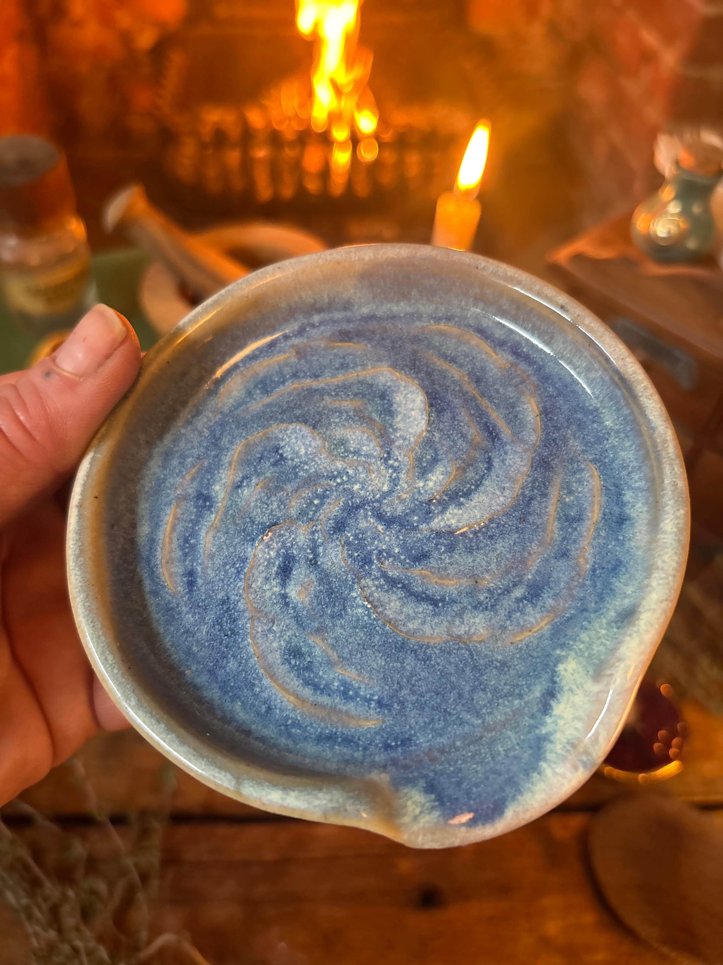 Spoon rest- Blue Sea Foam