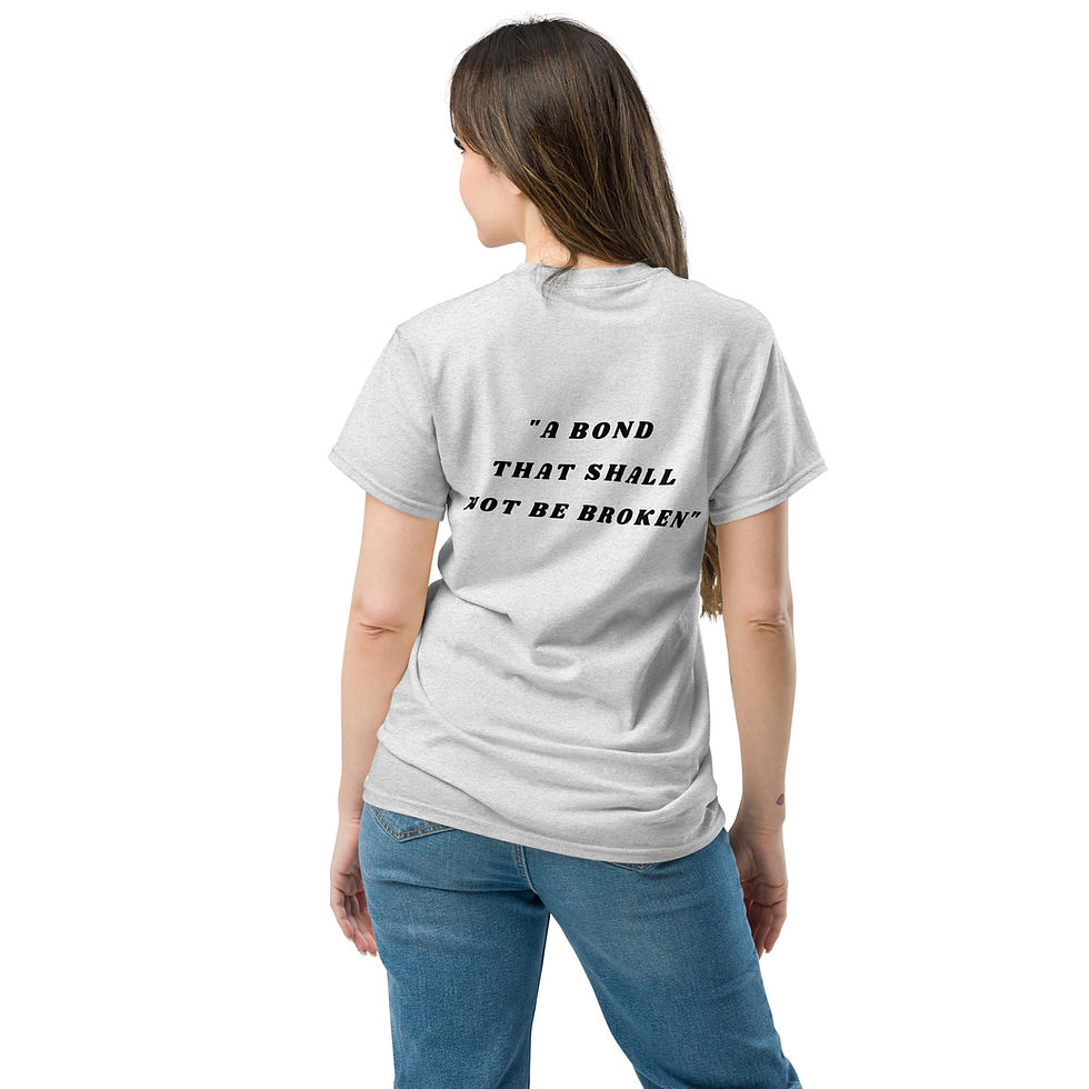 Thumbnail: Women's Unisex "A Bond" black back classic tee