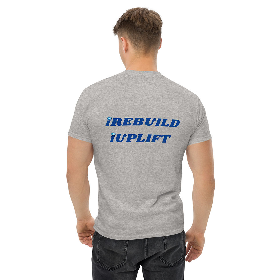 Thumbnail: "iREBUILD" blue back Unisex classic tee