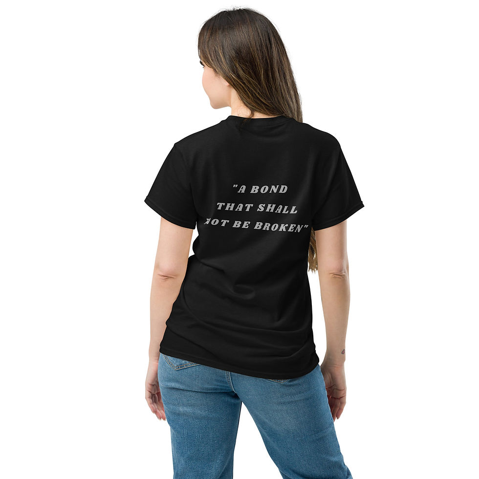 Thumbnail: Women's Unisex "A Bond" grey back classic tee