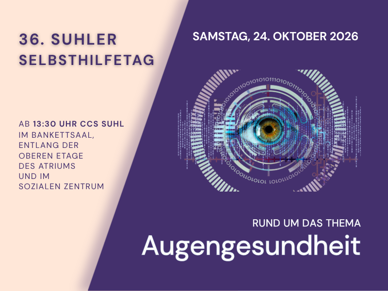 Werbe-Collage zum diesjährigen Selbsthilfetag zum Thema Augengesundheit am 24.10.2026.