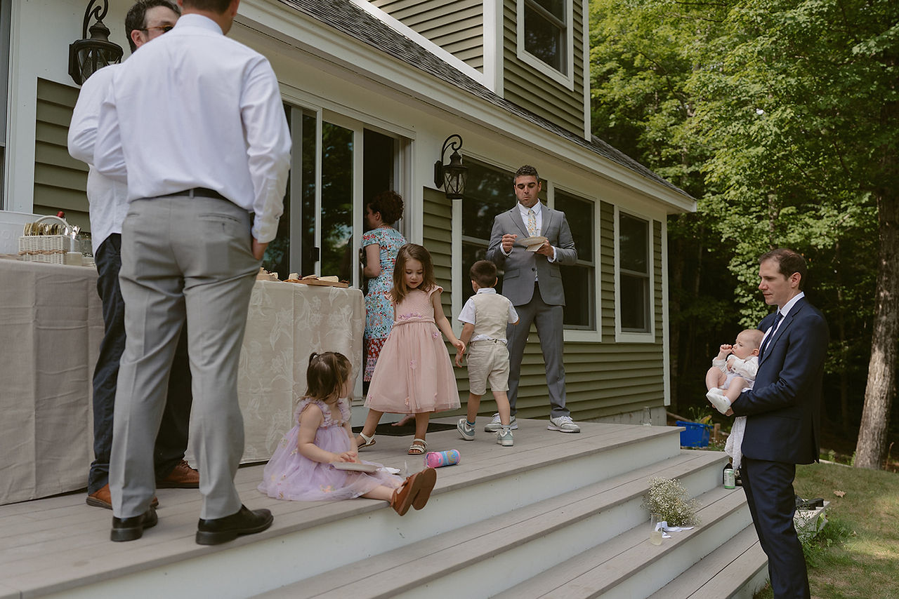 family celebrating for Campton NH elopement day