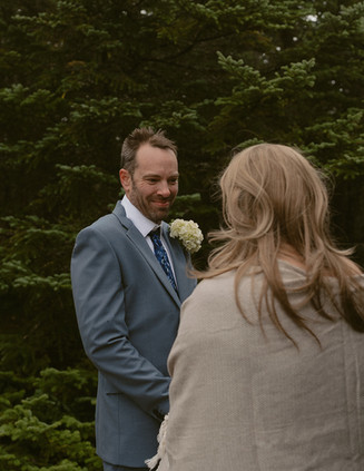 couple during ceremony sharing vows for mount Osceola elopement day