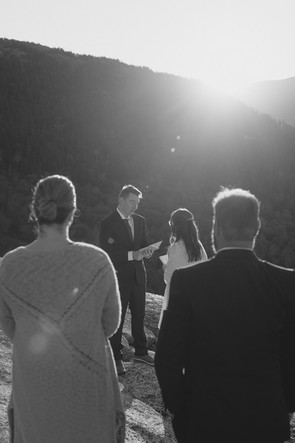 Sunrise elopement in the white mountains with family