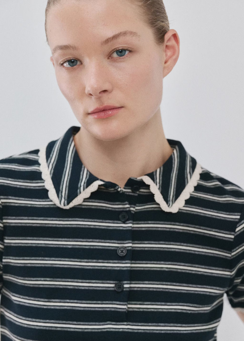 Thumbnail: Scalloped striped polo