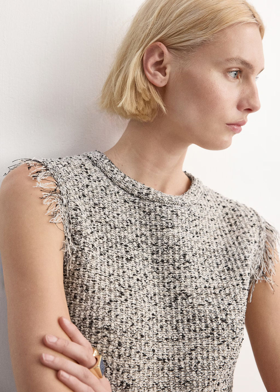 Thumbnail: Tweed top with frayed edge finish