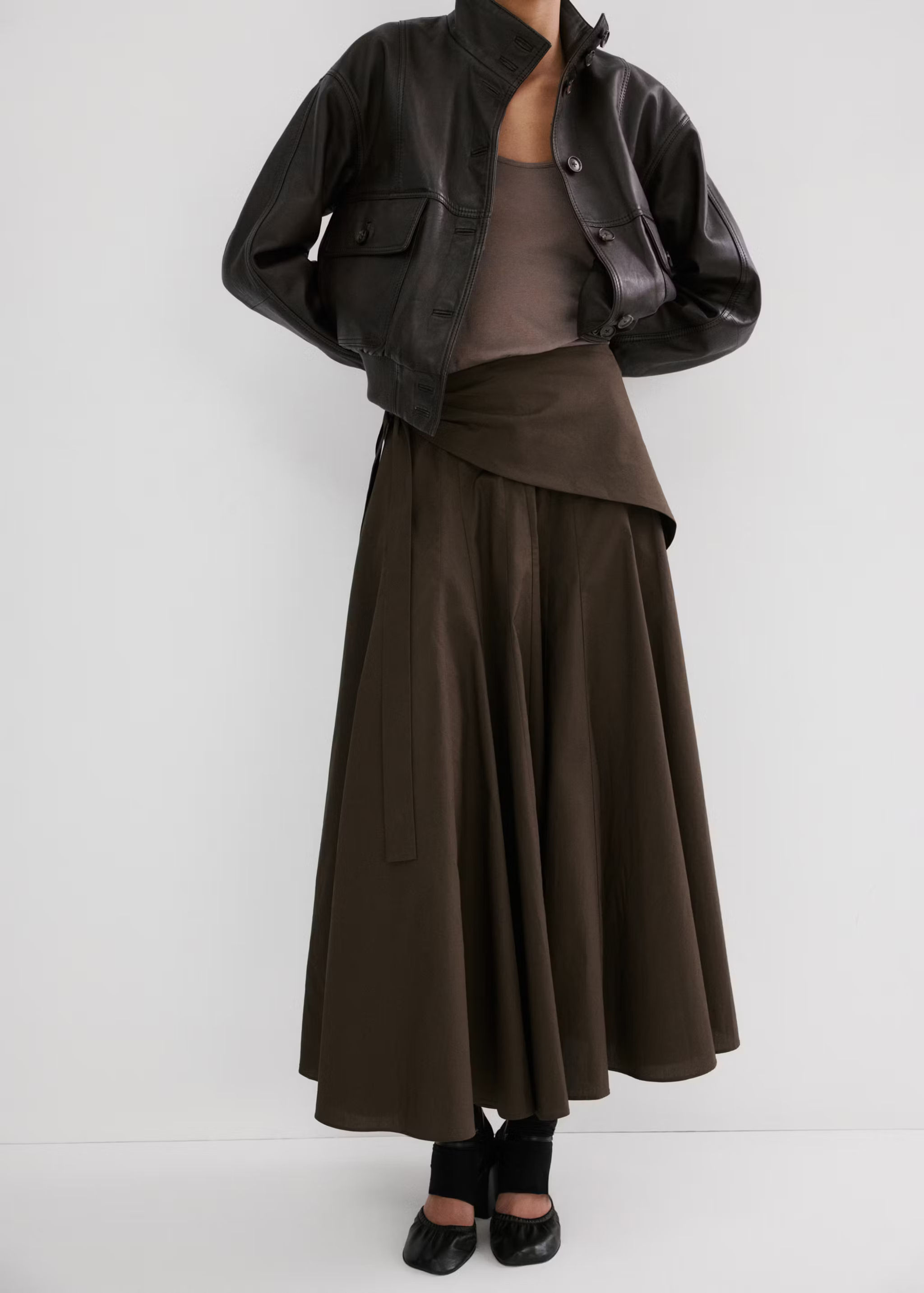 A-line skirt with handkerchief detail