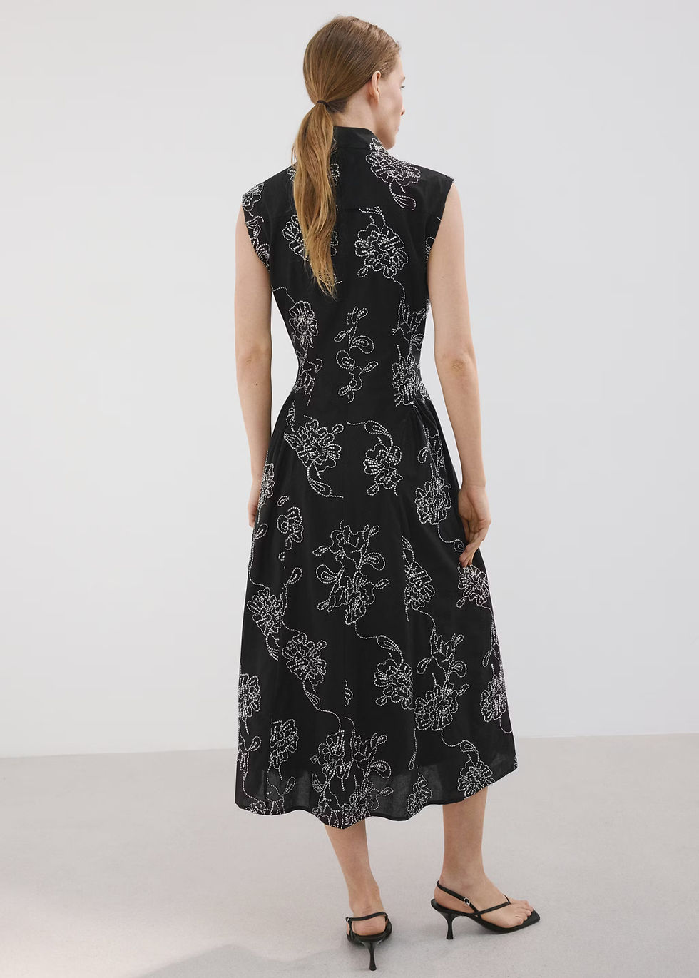 Thumbnail: Embroidered floral shirt dress