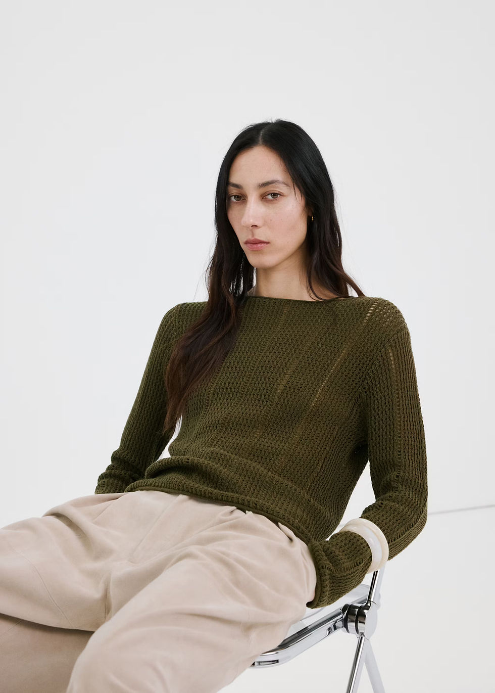Thumbnail: Knitted ribbed sweater