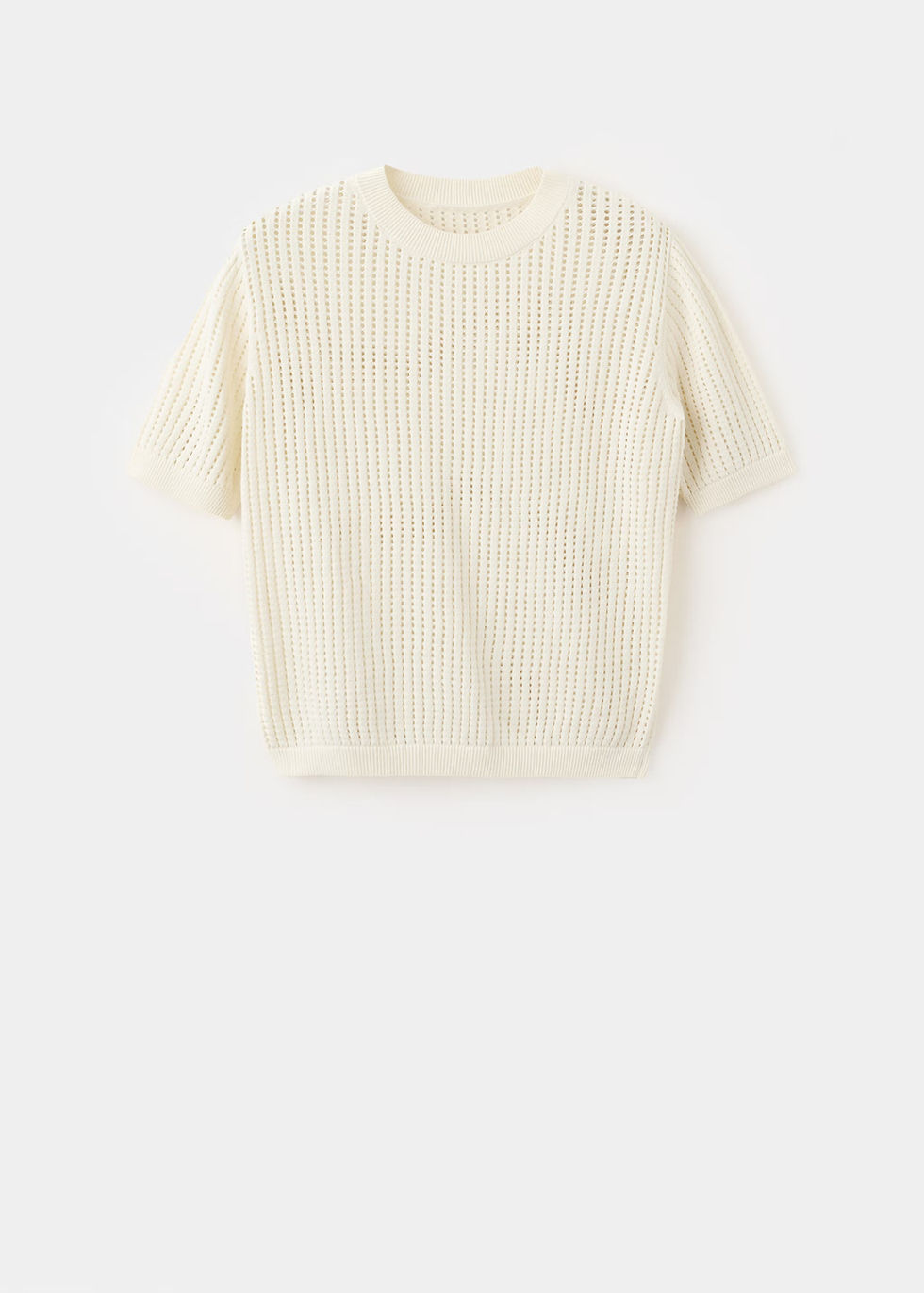 Thumbnail: Short-sleeved openwork knitted sweater