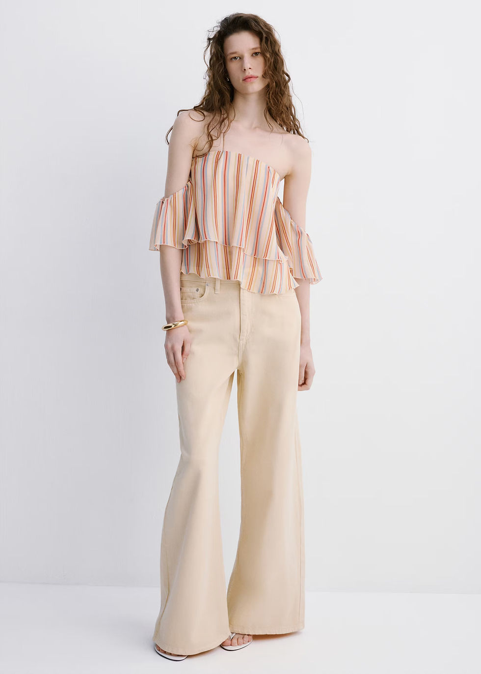 Thumbnail: Ruffles stripe-patterned blouse