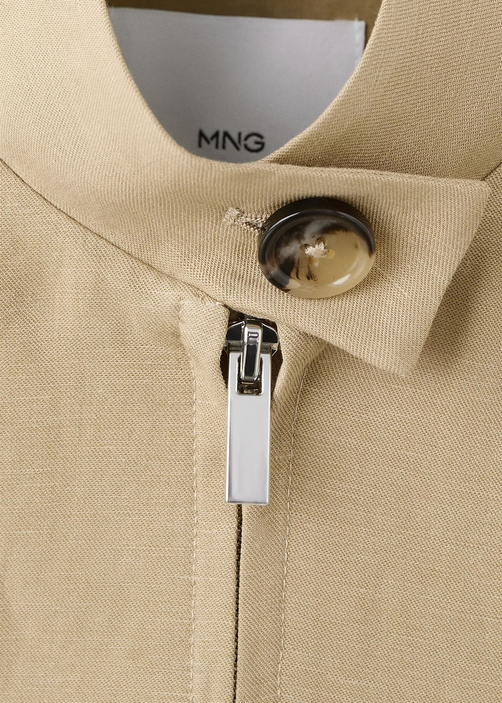 Thumbnail: Linen jacket with stand collar