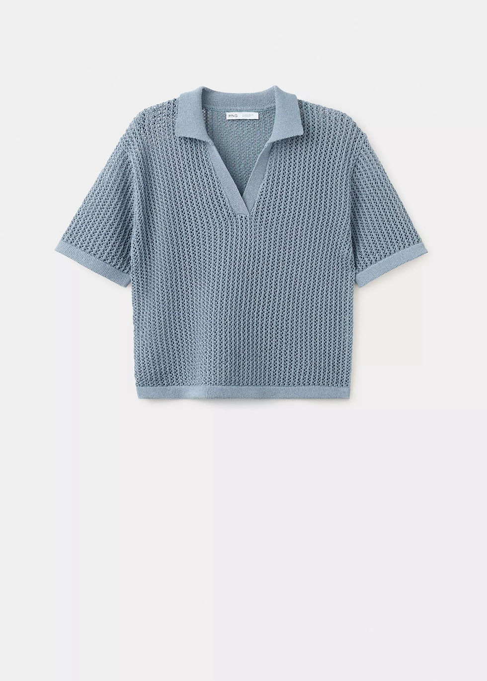 Thumbnail: Openwork knitted polo-neck sweater