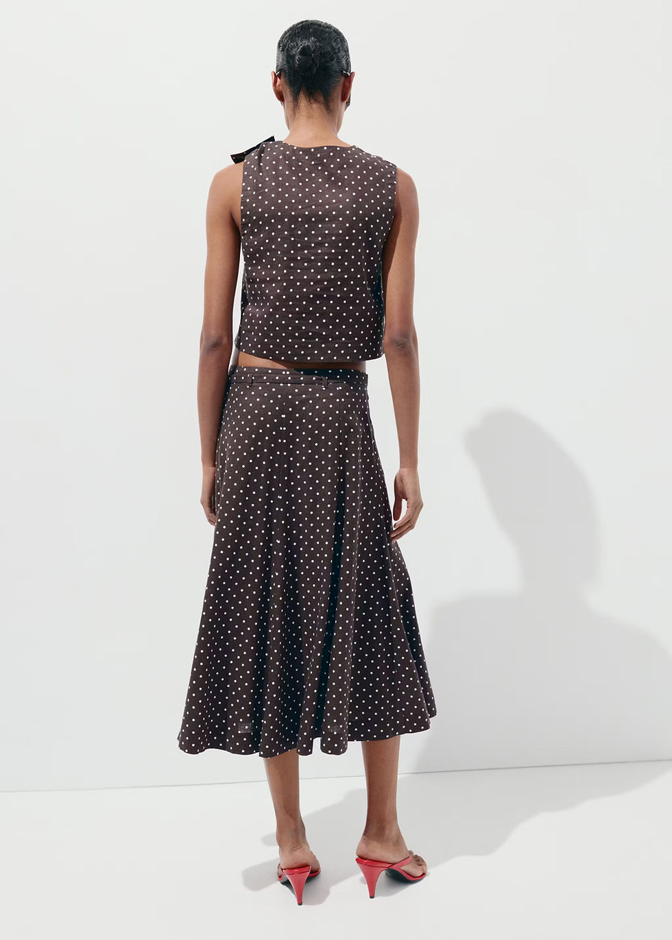 Thumbnail: Linen polka dot skirt