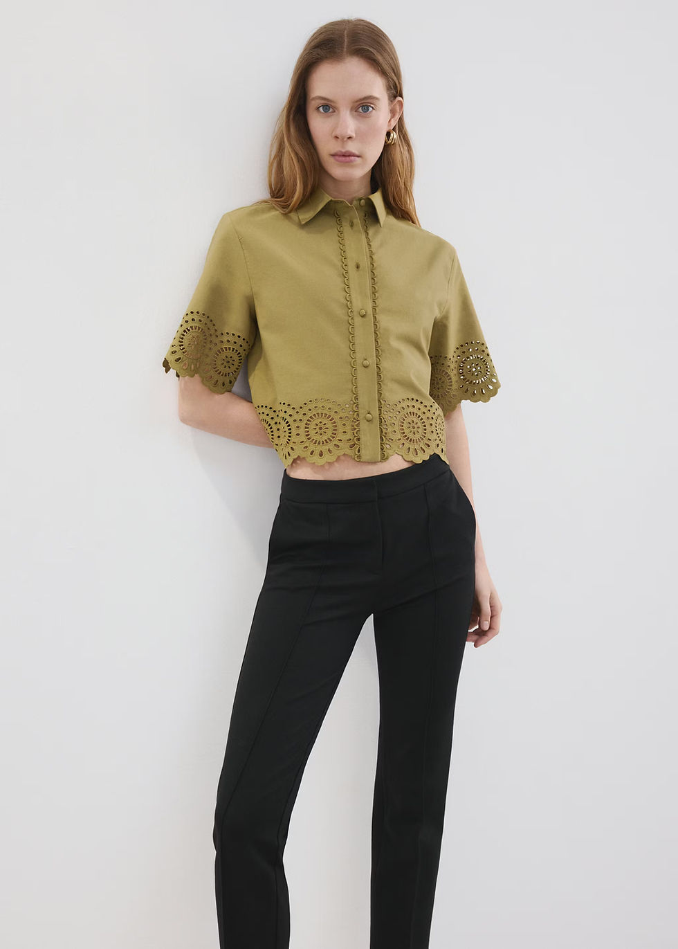 Thumbnail: Embroidered openwork shirt