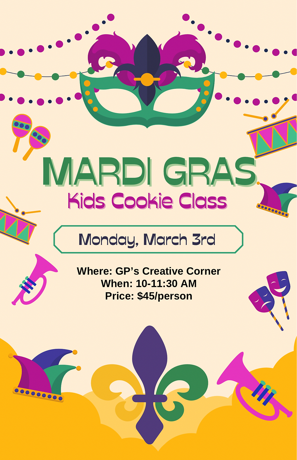 Mardi Gras - Kids Cookie Class