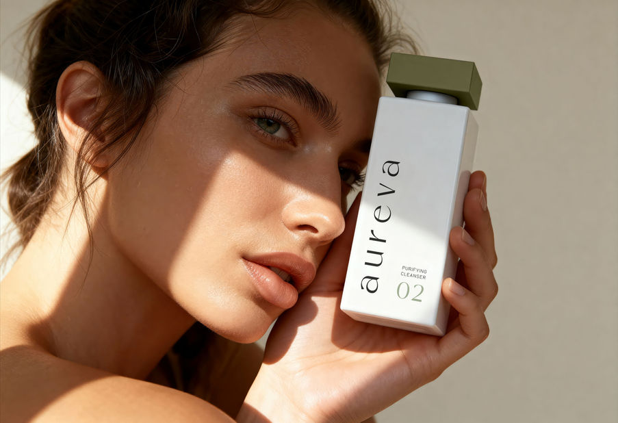 Aureva Skincare Brand Identity Design and Packaging