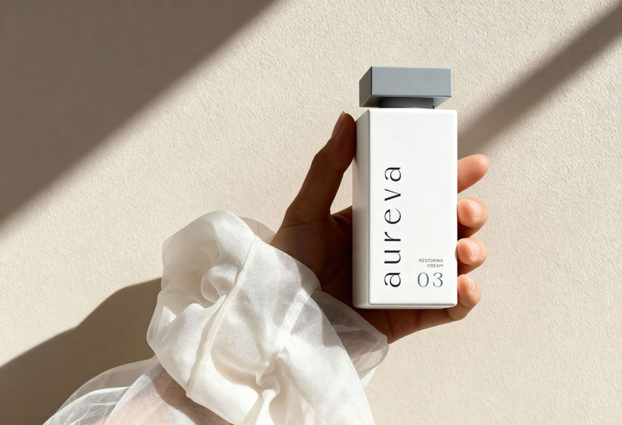 Aureva Skincare Brand Identity Design and Packaging