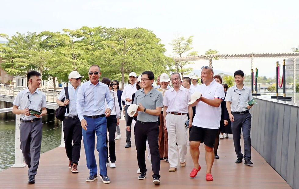 Fred Lam touring the SMC facilities, observing the yachting infrastructure.