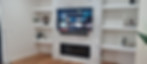 Stone fireplace and tv entertainment unit