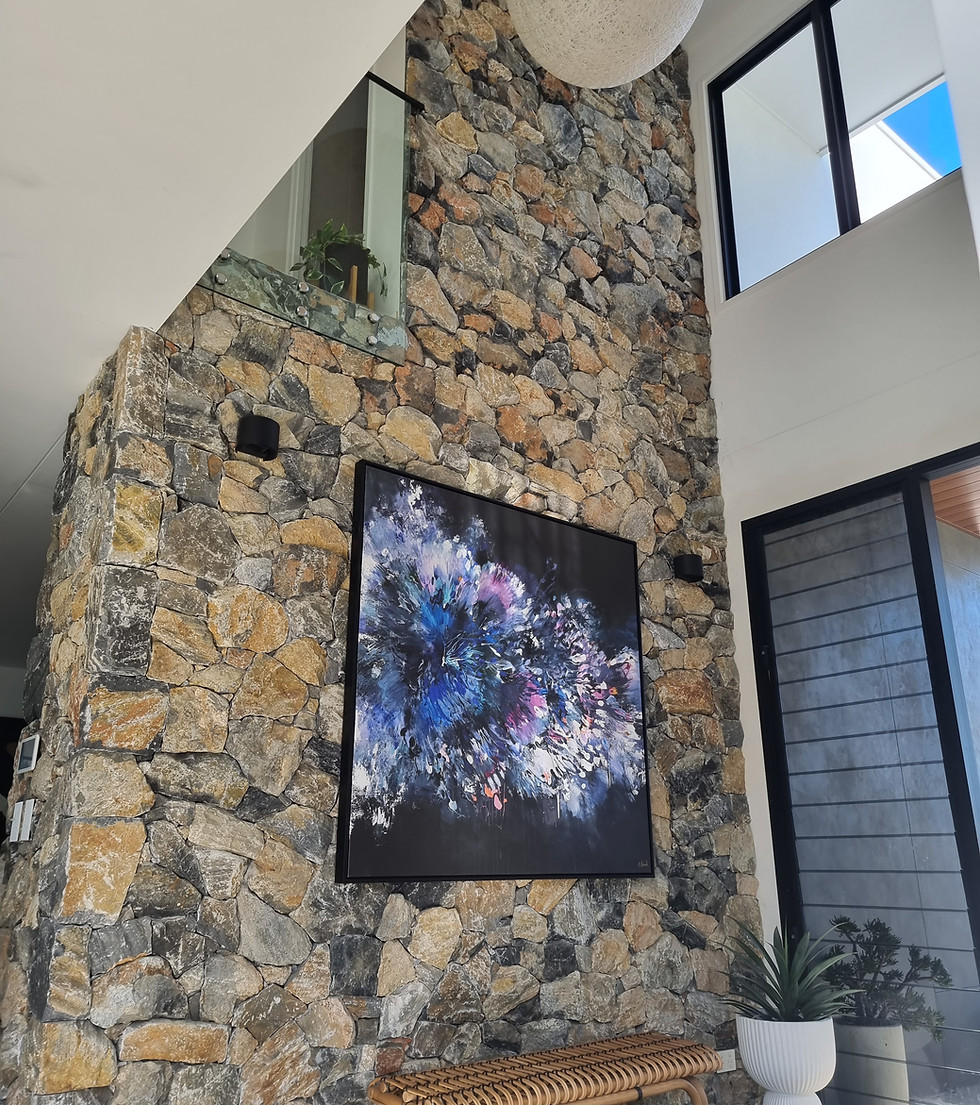 Full stone feature wall to ceiling