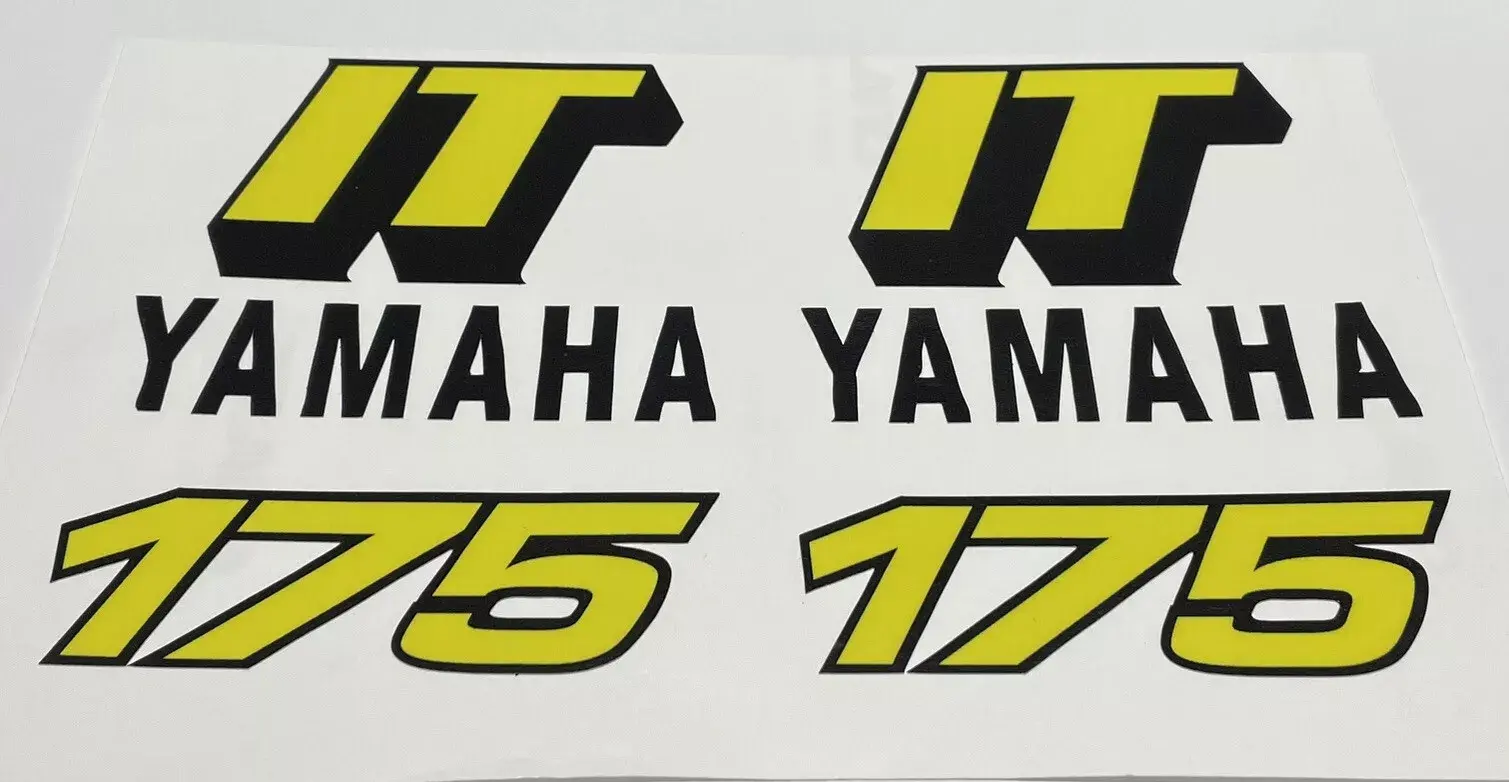 1981 Yamaha IT175 Fuel Tank and Side Cover Decal SET (OEM SPECS, NOS STYLE)