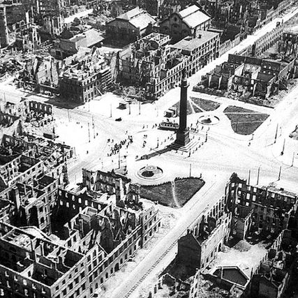 Luisenplatz, Darmstadt, Germany end of World War II