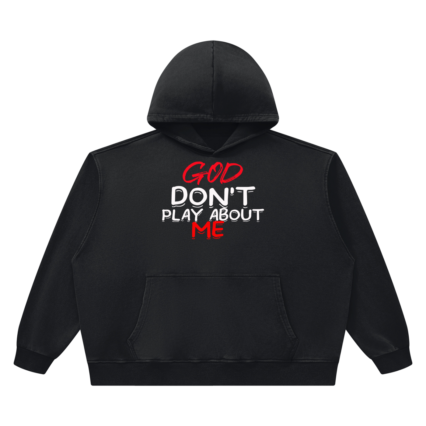 GOD DON'T PLAY ABOUT ME Boxy Hoodie