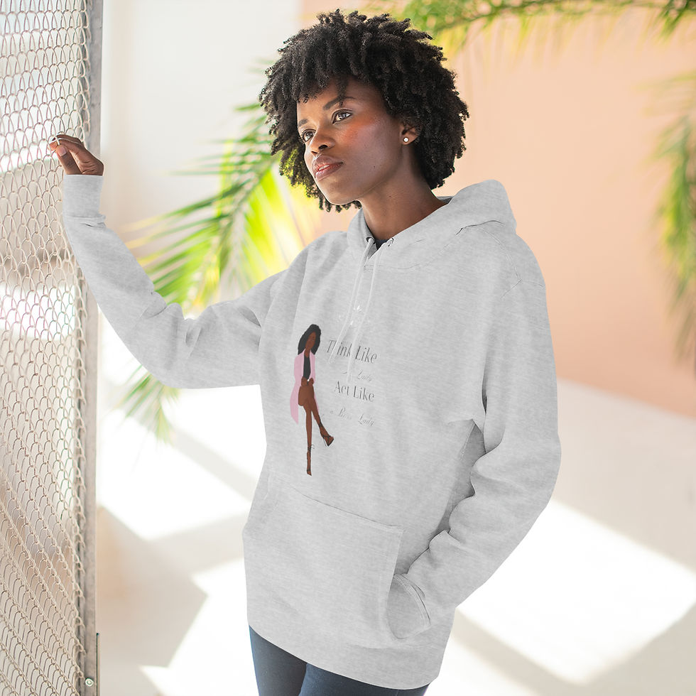 Thumbnail: Unisex Premium Pullover Hoodie-Think like a Lady