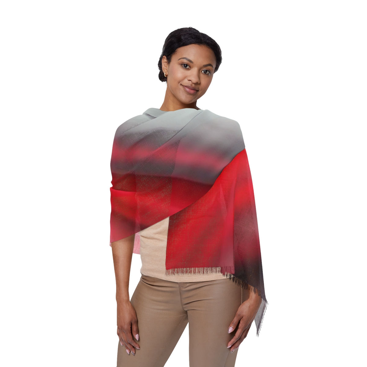 Light Scarf-Red & Grey