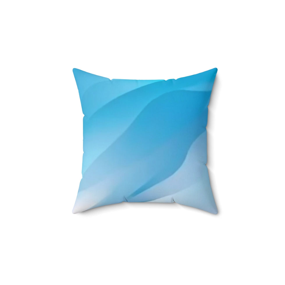 Thumbnail: Spun Polyester Square Pillow-Light blue waves