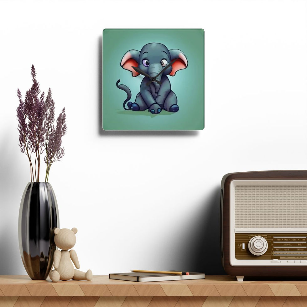 Thumbnail: Acrylic Wall Clock- Baby elephant