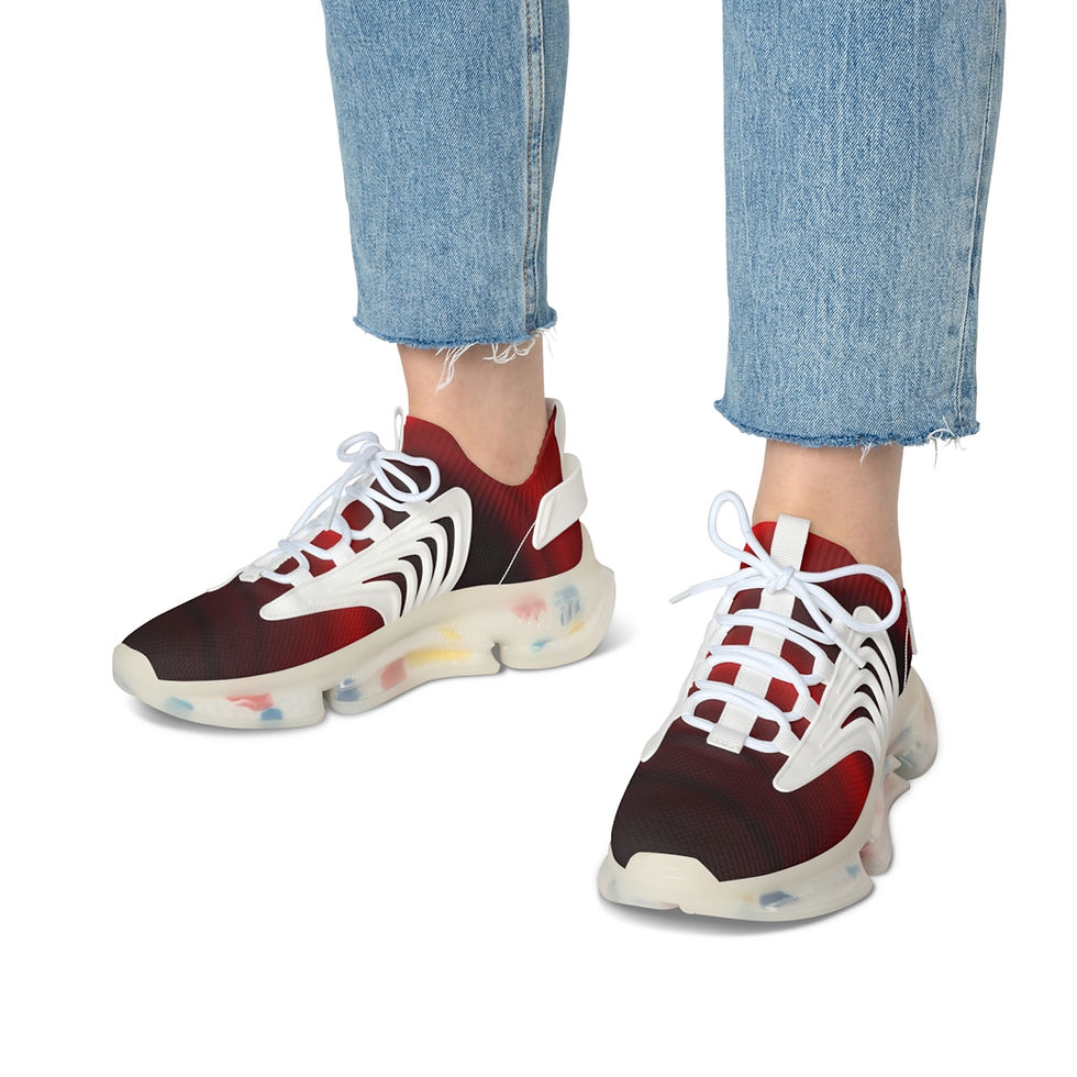 Thumbnail: Women's Mesh Sneakers -Red Ombre