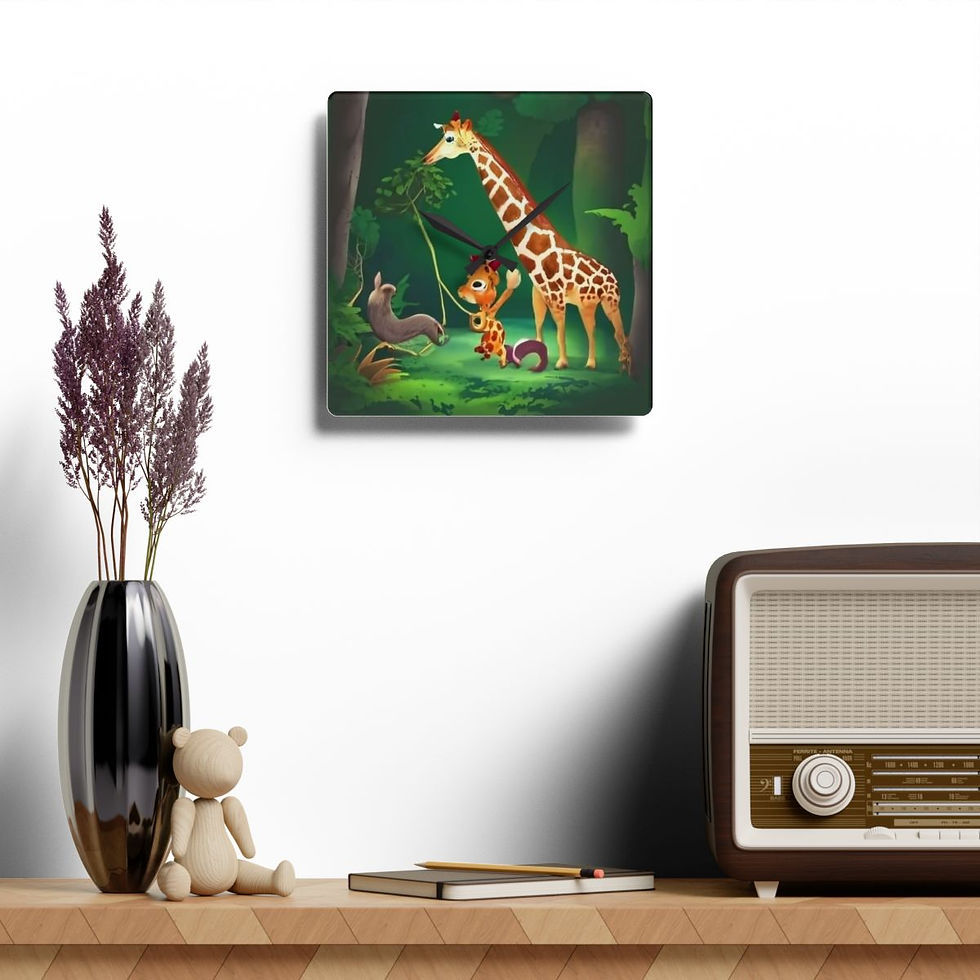 Thumbnail: Acrylic Wall Clock- Giraffe and baby