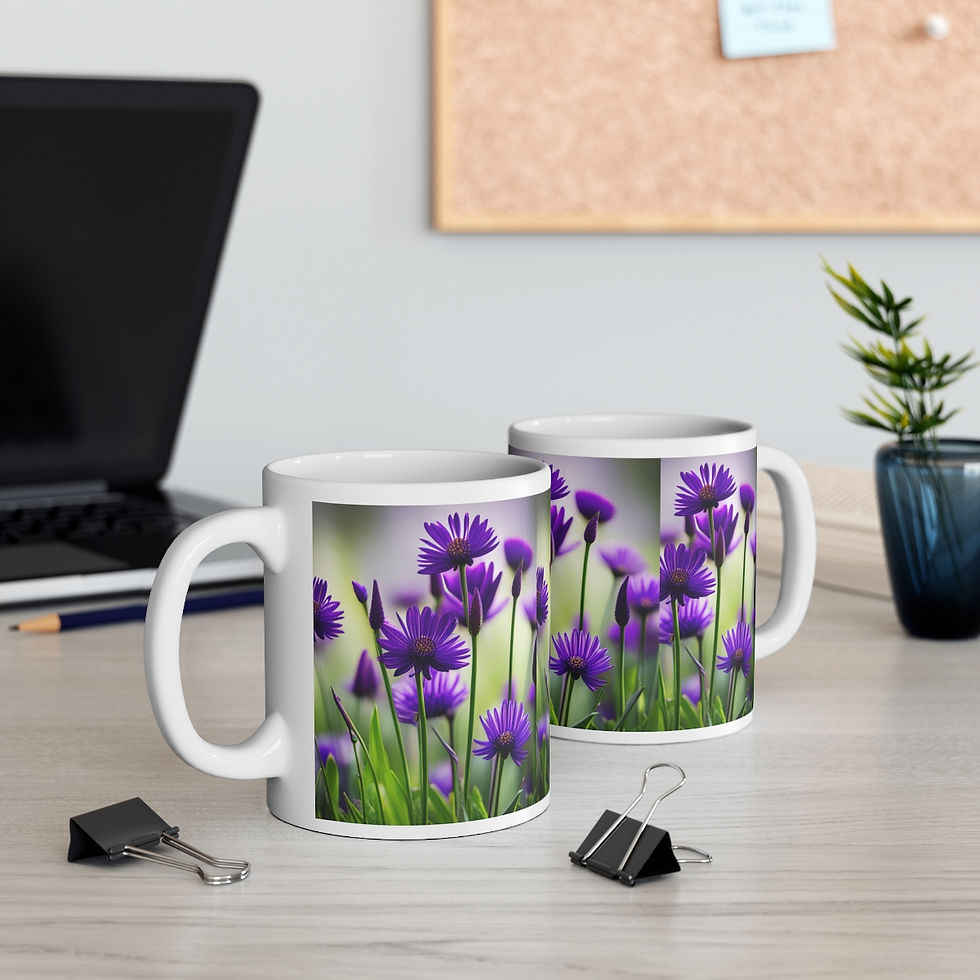 Thumbnail: Purple flowers in a field Mug 11oz
