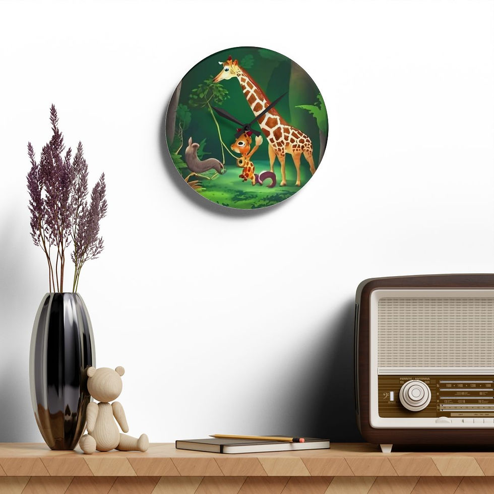 Thumbnail: Acrylic Wall Clock- Giraffe and baby