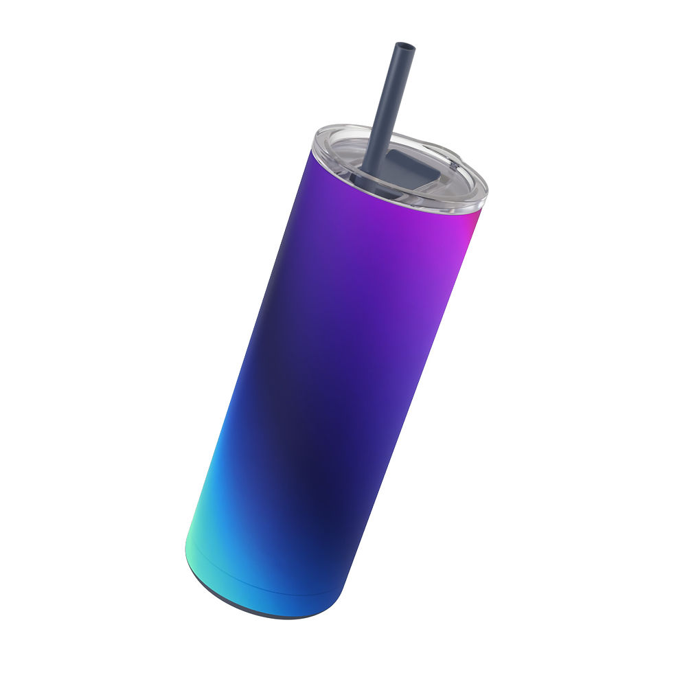 Thumbnail: Maars Maker Skinny Matte Tumbler, 20oz-Purple, Blue, Teal, Light green, & White 