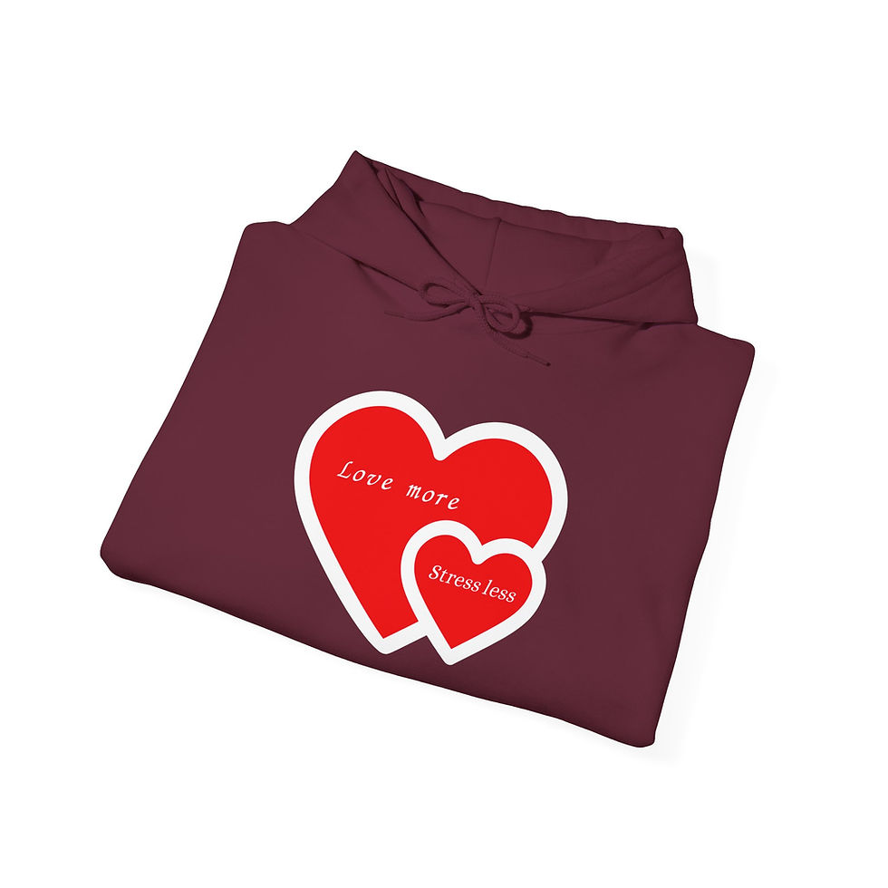 Thumbnail: Unisex Heavy Blend™ Hooded Sweatshirt-Love More , Stress Less
