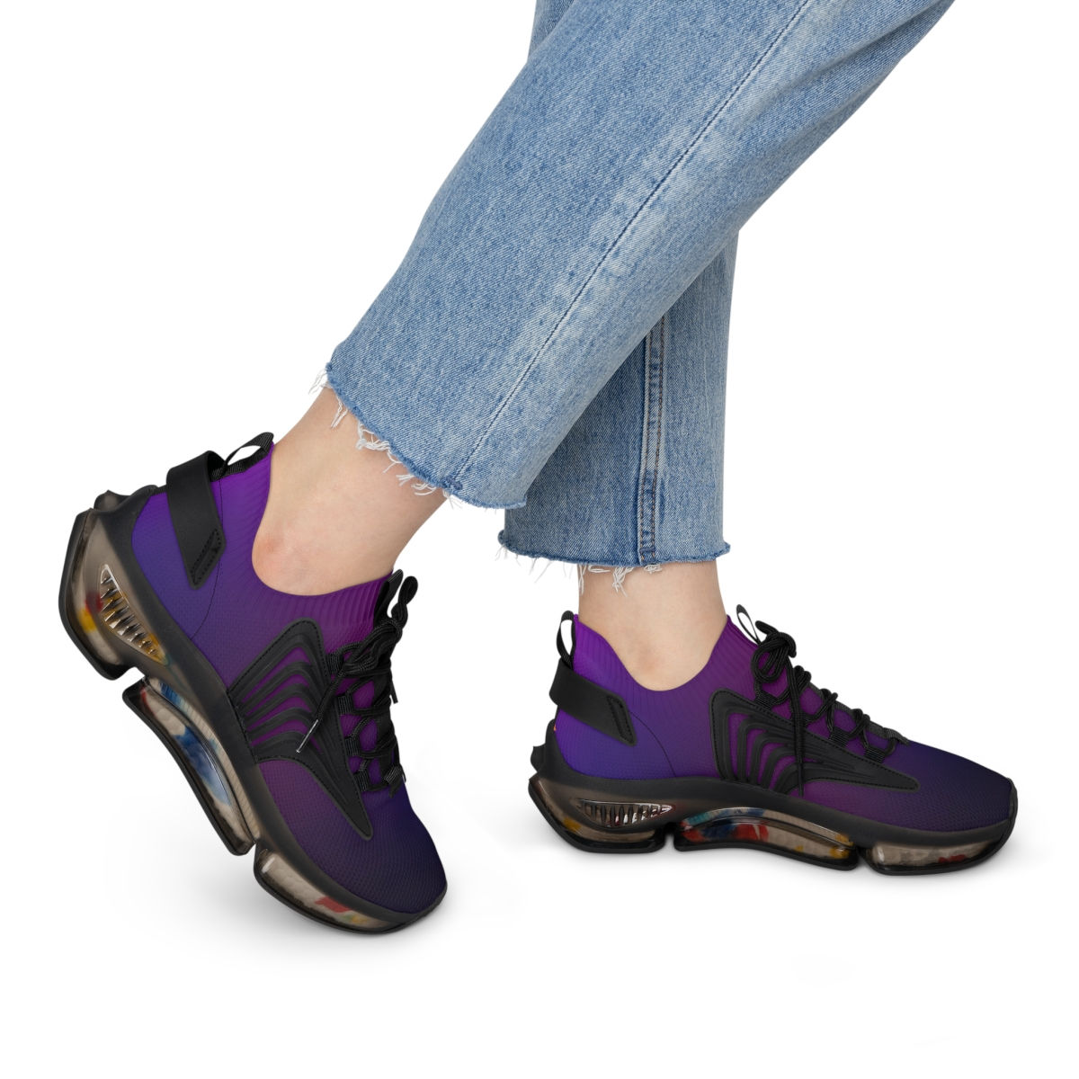 Women's Mesh Sneakers- Blue and Purple Ombre