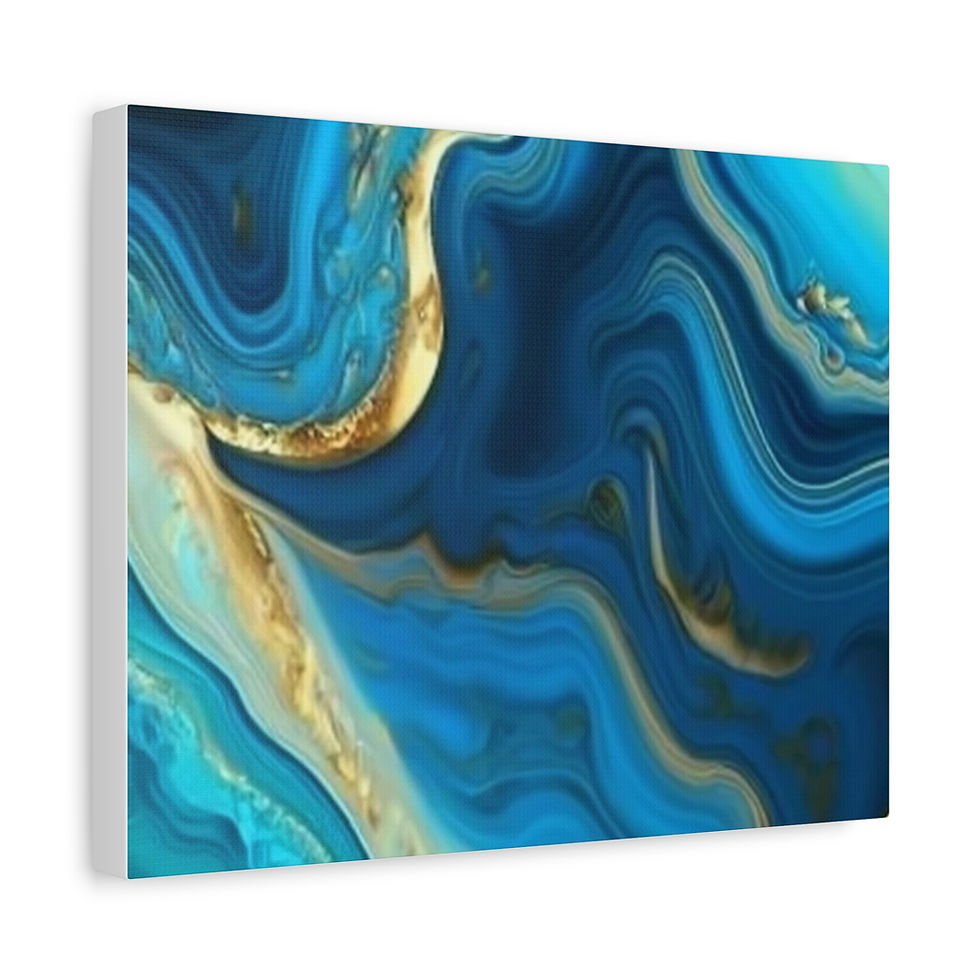 Thumbnail: Blue Ocean Abstract Matte Canvas Wall Art