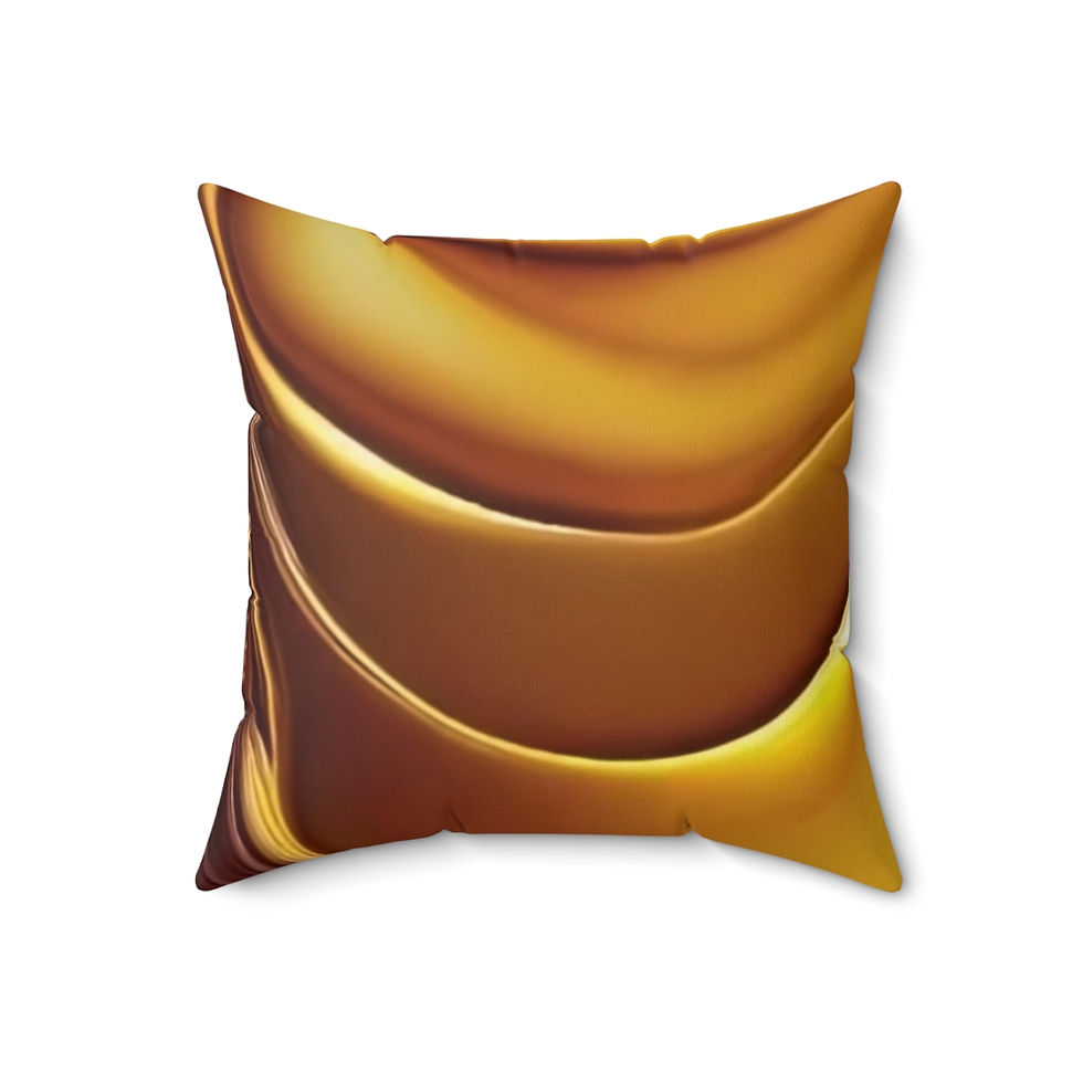 Thumbnail: Spun Polyester Square Pillow-Gold n Brown