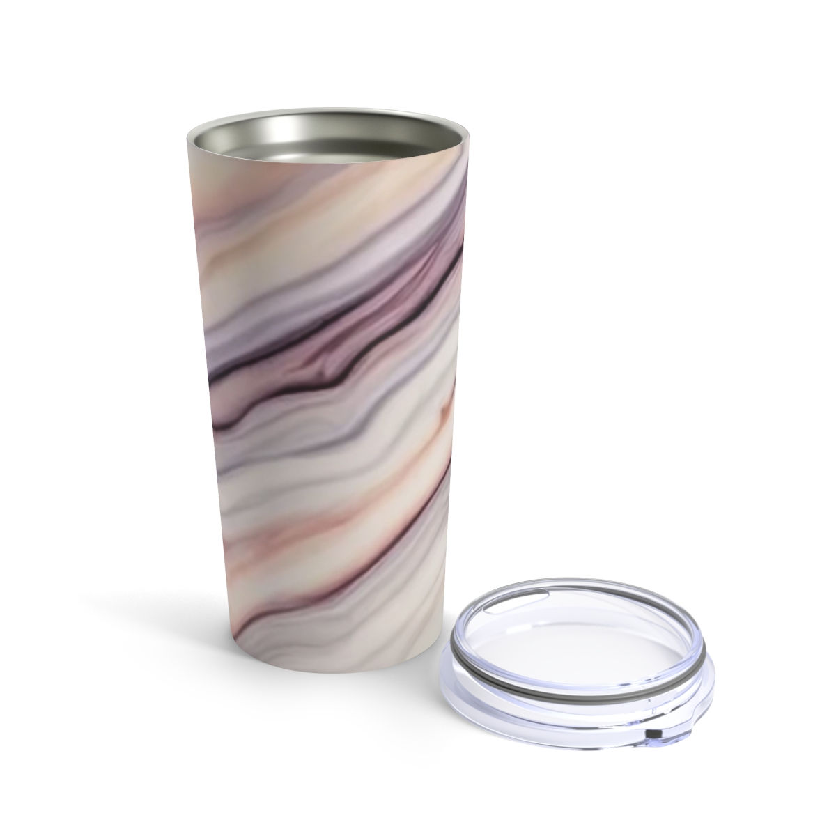Tumbler 20oz -waves of cream, purple and taupe