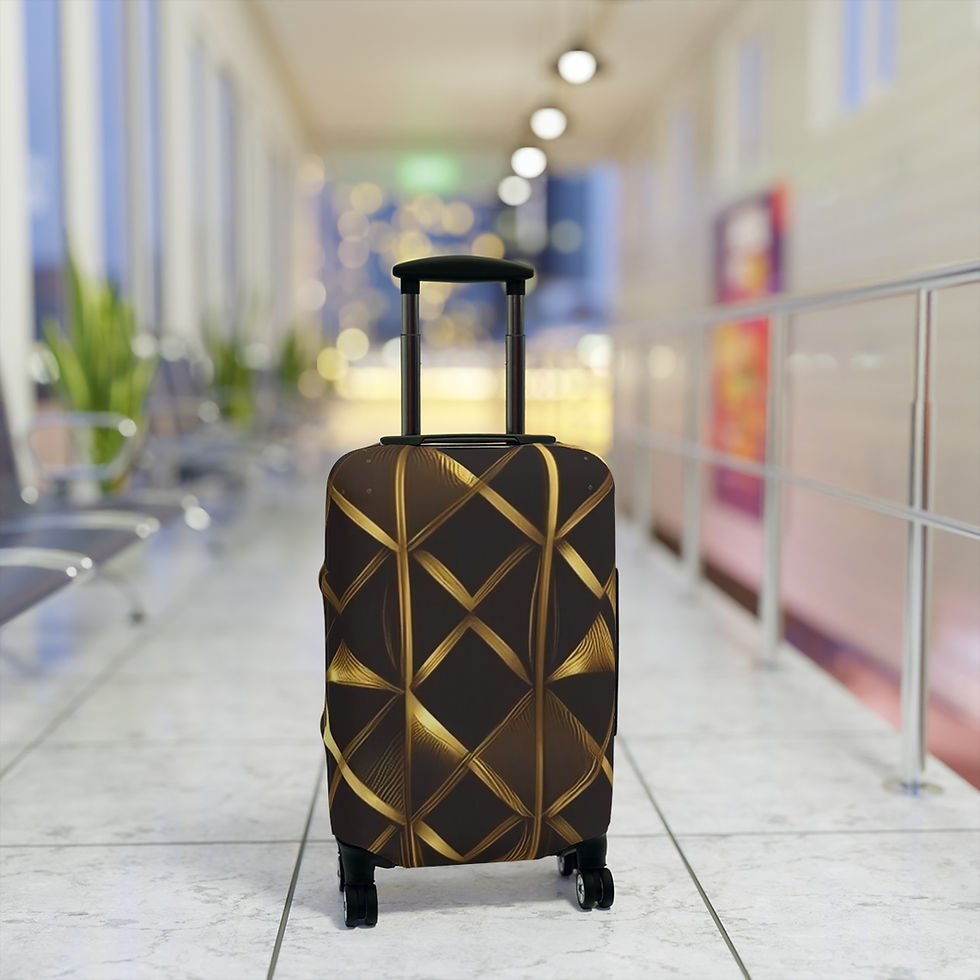 Thumbnail: Luggage Cover-Gold and Black Colored Luggage Cover