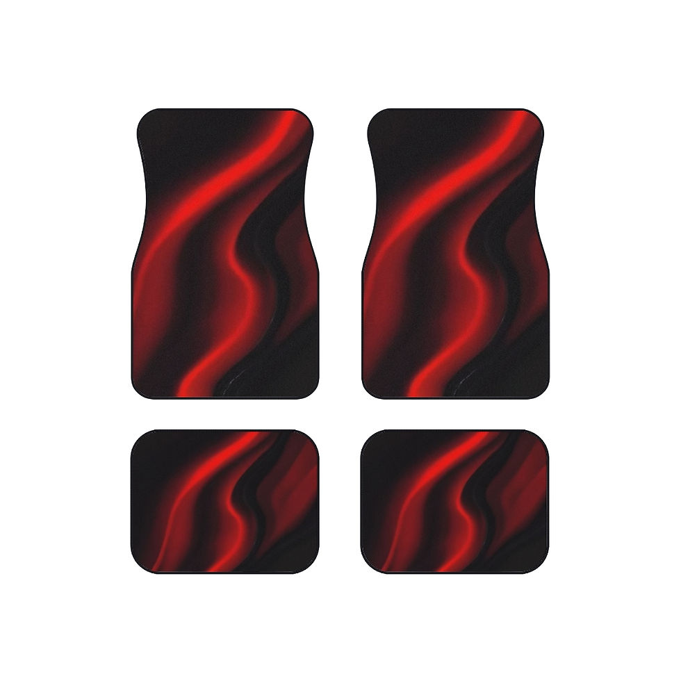 Thumbnail: Car Mats (Set of 4) Red & Black