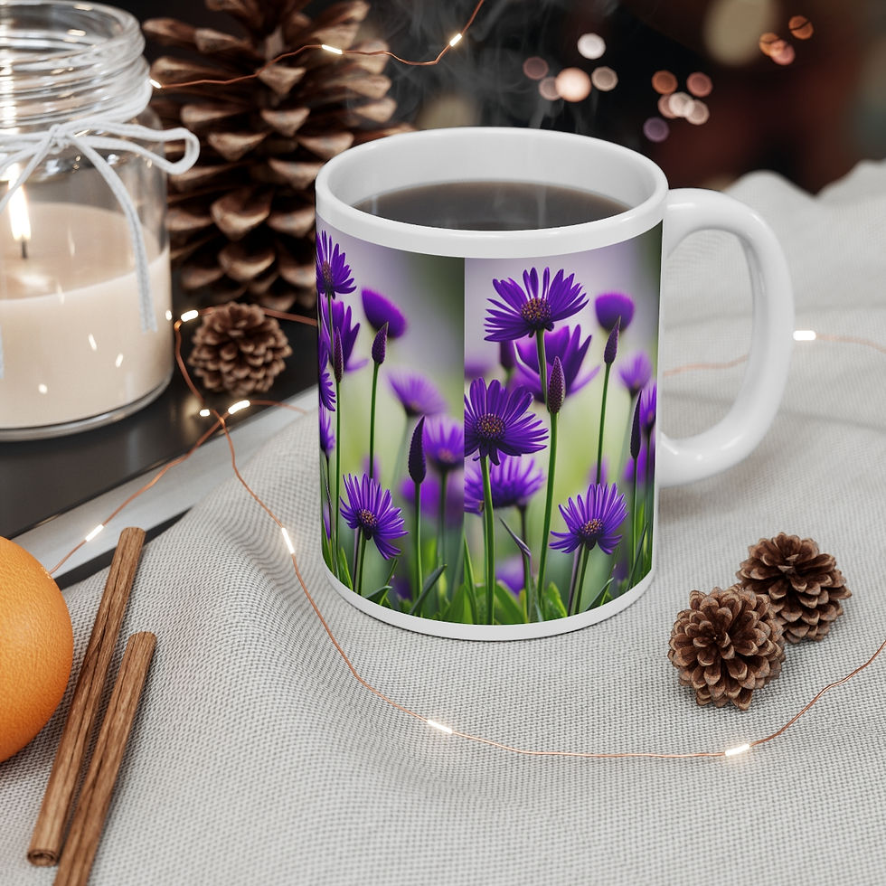Thumbnail: Purple flowers in a field Mug 11oz