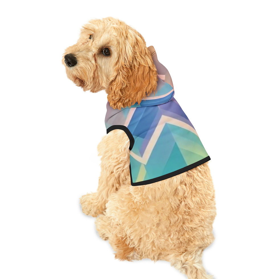 Thumbnail: Pet Hoodie-Deco abstract pink, purple, gold, blue