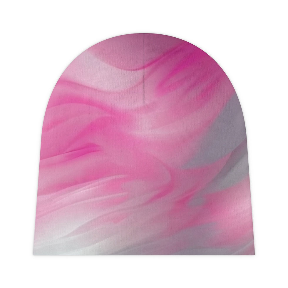 Thumbnail: Baby Beanie-Pink & Grey